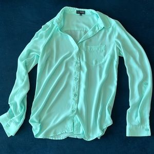 The Limited bright mint green blouse size S